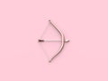 3d render bow and arrow valentine concept pink background