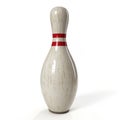 3D rendering of a bowling pin isolated on white background Royalty Free Stock Photo