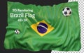 3d rendering brazil flag football soccer