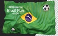 3d rendering brazil flag football soccer