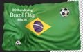 3d rendering brazil flag football soccer