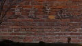 3d rendering of brick wall with nice painting like background and chinese word pop lucky