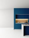 3d rendering. Bright kitchen. Free space in the interior.