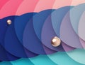 Bright multicolored geometric background formed by the intersection of pink and turquoise circles