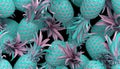 3d rendering of bright tiki style seamless pattern with pineapples.