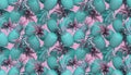 3d rendering of bright tiki style seamless pattern with pineapples