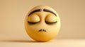 Experience the essence of disappointment with this threedimensional emoticon, showcasing a despondent face on a clean background Royalty Free Stock Photo