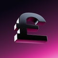 3d rendering of british pound icon glossy surface on dark pink background Royalty Free Stock Photo