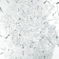 3d rendering Broken glass background, abstract Illustration of into pieces isolated on white