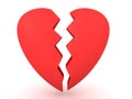 3D Rendering of broken heart Royalty Free Stock Photo