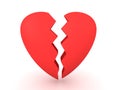 3D Rendering of a broken heart Royalty Free Stock Photo