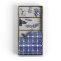 3D rendering of a broken solar power model isolated on a white background Royalty Free Stock Photo