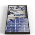 3D rendering of a broken solar power model isolated on a white background Royalty Free Stock Photo