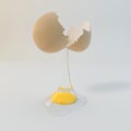 3d rendering brown eggs shell on white background