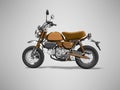 3d rendering brown motorcycle left view on gray background with shadow Royalty Free Stock Photo