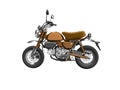 3d rendering brown motorcycle left view on white background no shadow Royalty Free Stock Photo