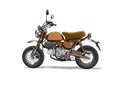 3d rendering brown motorcycle left view on white background with shadow Royalty Free Stock Photo