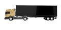 3D rendering brown road freight dump truck with black semi trailer side view isolated on white background no shadow Royalty Free Stock Photo
