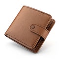 3D rendering of brown wallet icon isolated on white background Royalty Free Stock Photo