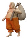 3D Rendering Budai on White