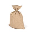 3d rendering of burlap bag isolated on white background.