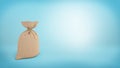 3d rendering of a burlap money bag on blue background.