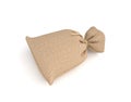 3d rendering of burlap money bag on white background.