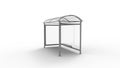 3d rendering of a bus stop shelter isolated in white background Royalty Free Stock Photo