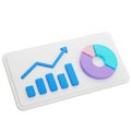 3d business analytics dashboard with charts isolated on white background Royalty Free Stock Photo