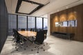 3d rendering business meeting room on high rise office building