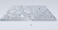 Businessman standing in front of a white maze - 3d render illustration Royalty Free Stock Photo