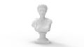 3D rendering of a bust isolated woman statue old ancient studio background Royalty Free Stock Photo