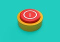 3d rendering of button ON or OFF on soft blue background, 3d render minimal concept Royalty Free Stock Photo