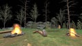 3D rendering of the camping ground