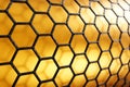 3D rendering of carbon nanotube on yellow background