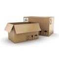 3D rendering cardboard box