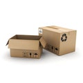 3D rendering cardboard box