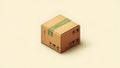 A cardboard box with a green stripe on it (ai generated) Royalty Free Stock Photo