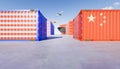 Cargo container and trade war concept Royalty Free Stock Photo