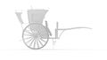 3D rendering of a carriage vintage historic cart isolated on white background.