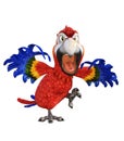 Multicolor cartoon of agry parrot Royalty Free Stock Photo