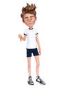 3D rendering of a cartoon boy doing a thumbs down