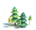 3d rendering of cartoon fir trees