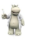 3D rendering of a cartoon hippo dentist