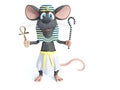3D rendering of a cartoon mouse dressed as an Egyptian Royalty Free Stock Photo