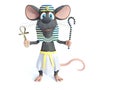 3D rendering of a cartoon mouse dressed as an Egyptian