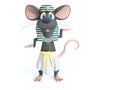 3D rendering of a cartoon mouse dressed as an Egyptian