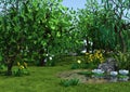 3D Rendering Cartoon Pond