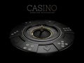 3d rendering of Casino blue chip and roullette. cliping path included Royalty Free Stock Photo