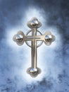 3D rendering of a celtic cross in heaven.